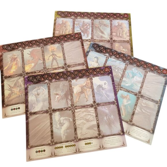 Heroes Game Players Cardboard Replacement Pieces Four Double Sided Role Play - Picture 5 of 5